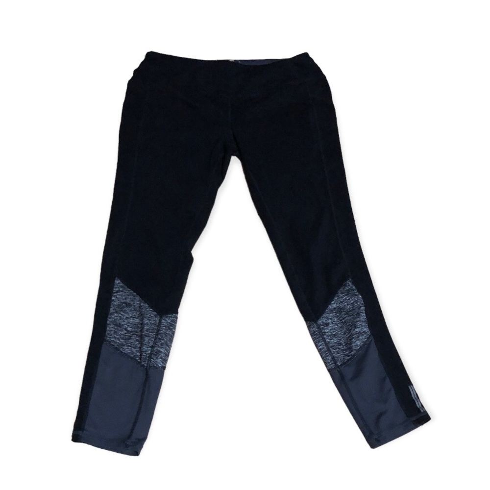 𝅺Tangerine Leggings Black Gray Reflective Zipper Pocket Size M